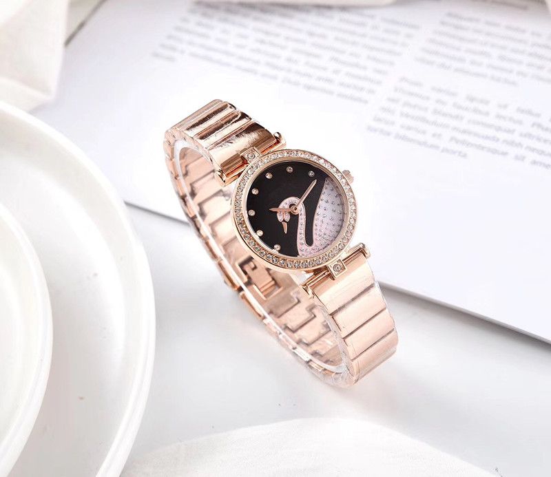 New Womens Diamond Watch Fashion Steel Band Quartz Watch Golden Rose Gold Chain Business Leisure Dress Swan Designer Buy Online Watches Watches Buy Online From Kikixin 25 91 Dhgate Com