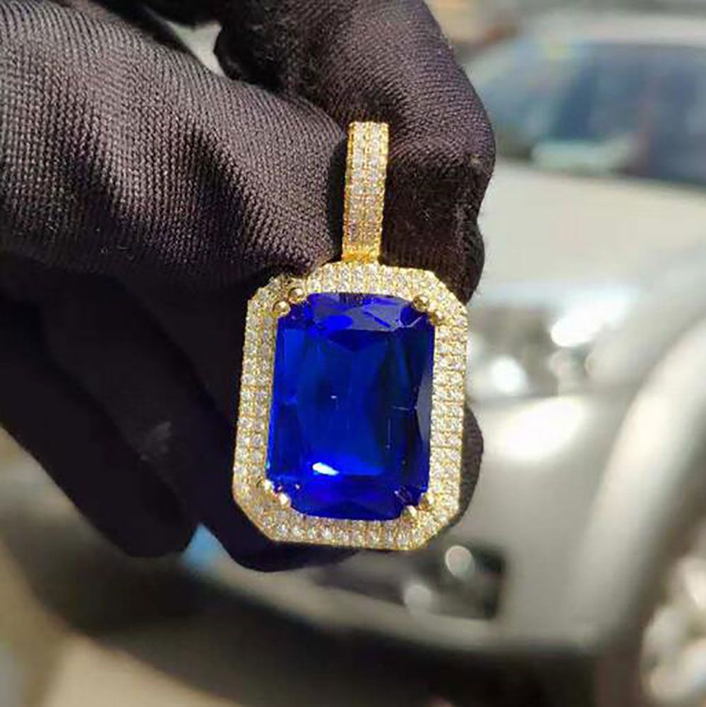 Gold Blue Pendant Only