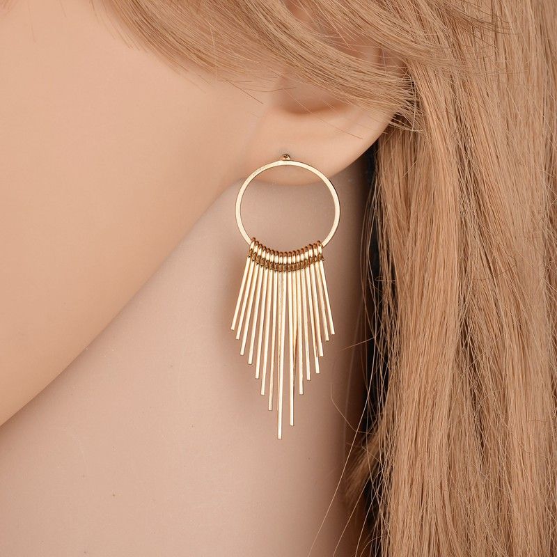 very long hanging earrings