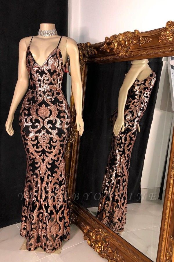 2020 Sexy Rose Gold Mermaid Prom 