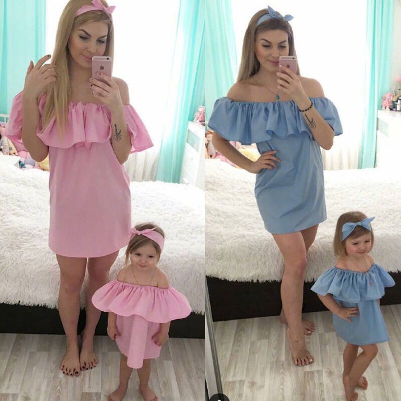 baby girl and mother matching outfits