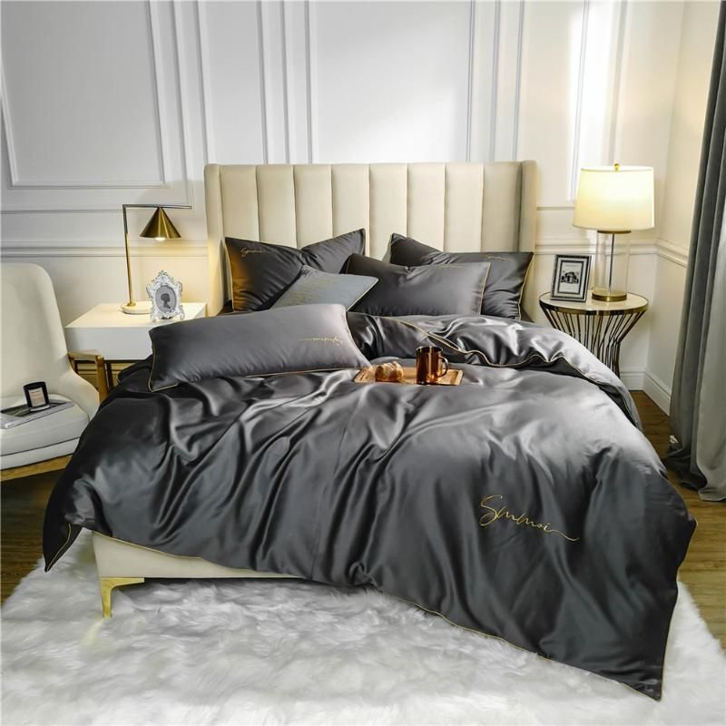 plain grey single duvet cover