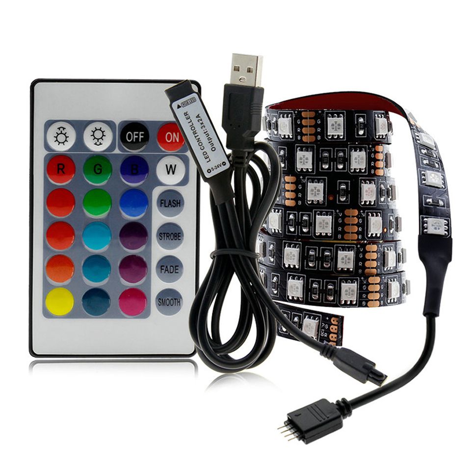 1m 2m 5m USB LED Strip Lights 5050 RGB TV LED Strip With Remote Controller UK