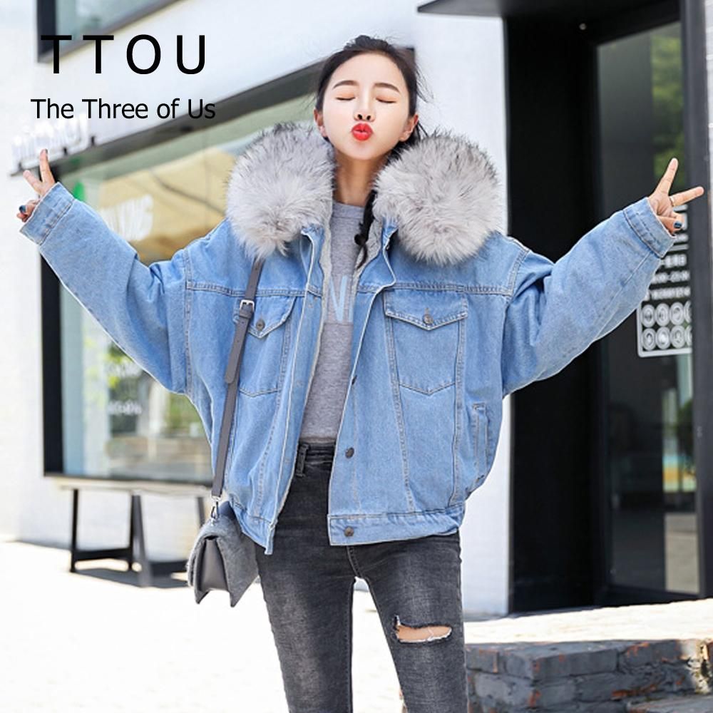 faux fur denim jacket womens