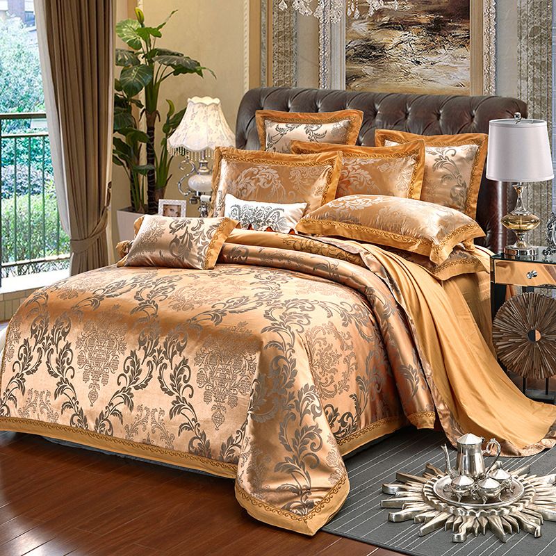 2018 New Hot 12 Types Luxury Satin Silk Jacquard Bedding Sets