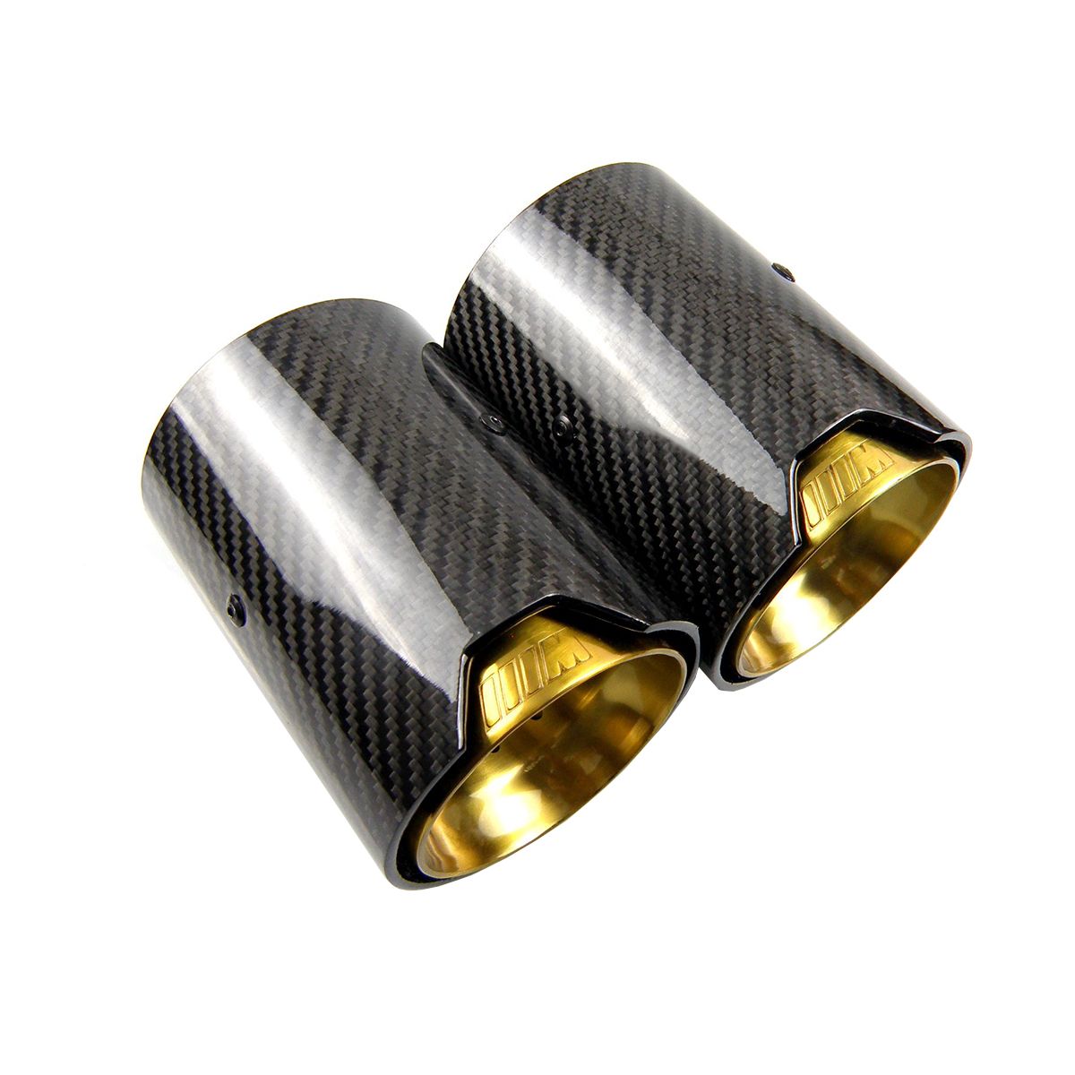 1 X BMW M Rendimiento de fibra de carbono negro brillante negro doble y Punta de Escape 63mm