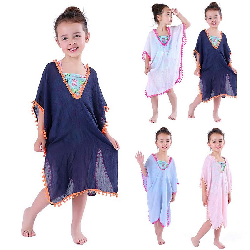 Baby Girl Summer Tassel Beachwear Swimwear Bikini Wear Cover Up Kaftan Kid Dress