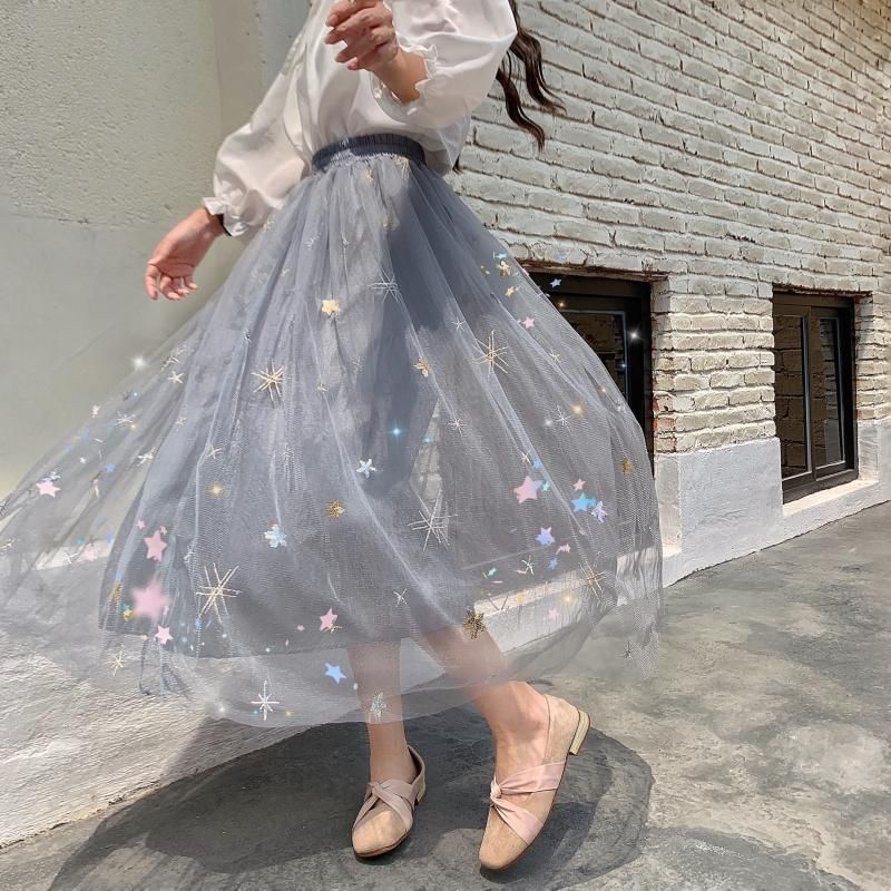 gray mesh skirt