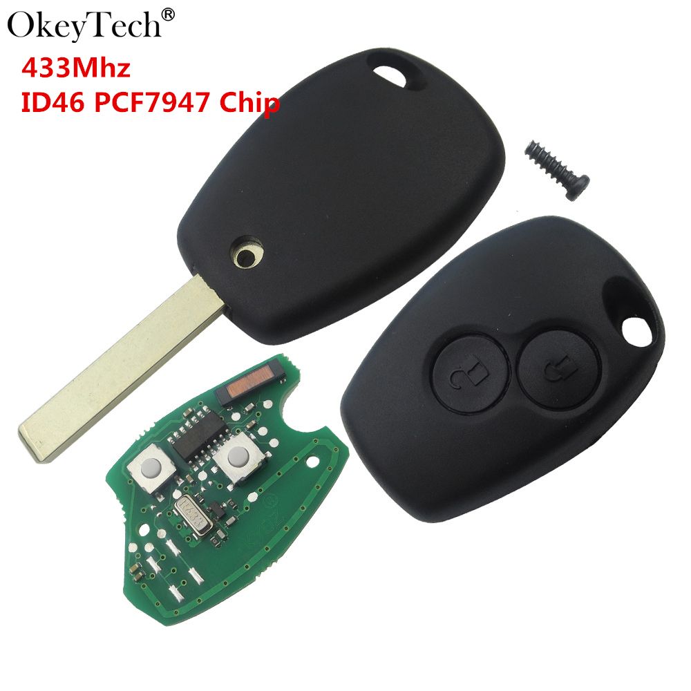 Keyless Entry Remote Key Fob 433MHz PCF7947 ID47 Chip fit for RENAULT 1 Button