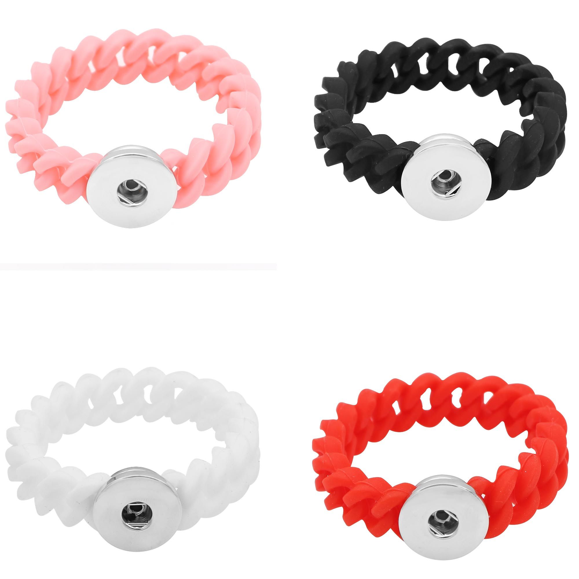 New Adjustable Snap Bracelet Candy Colors Silicone Snap Bracelets