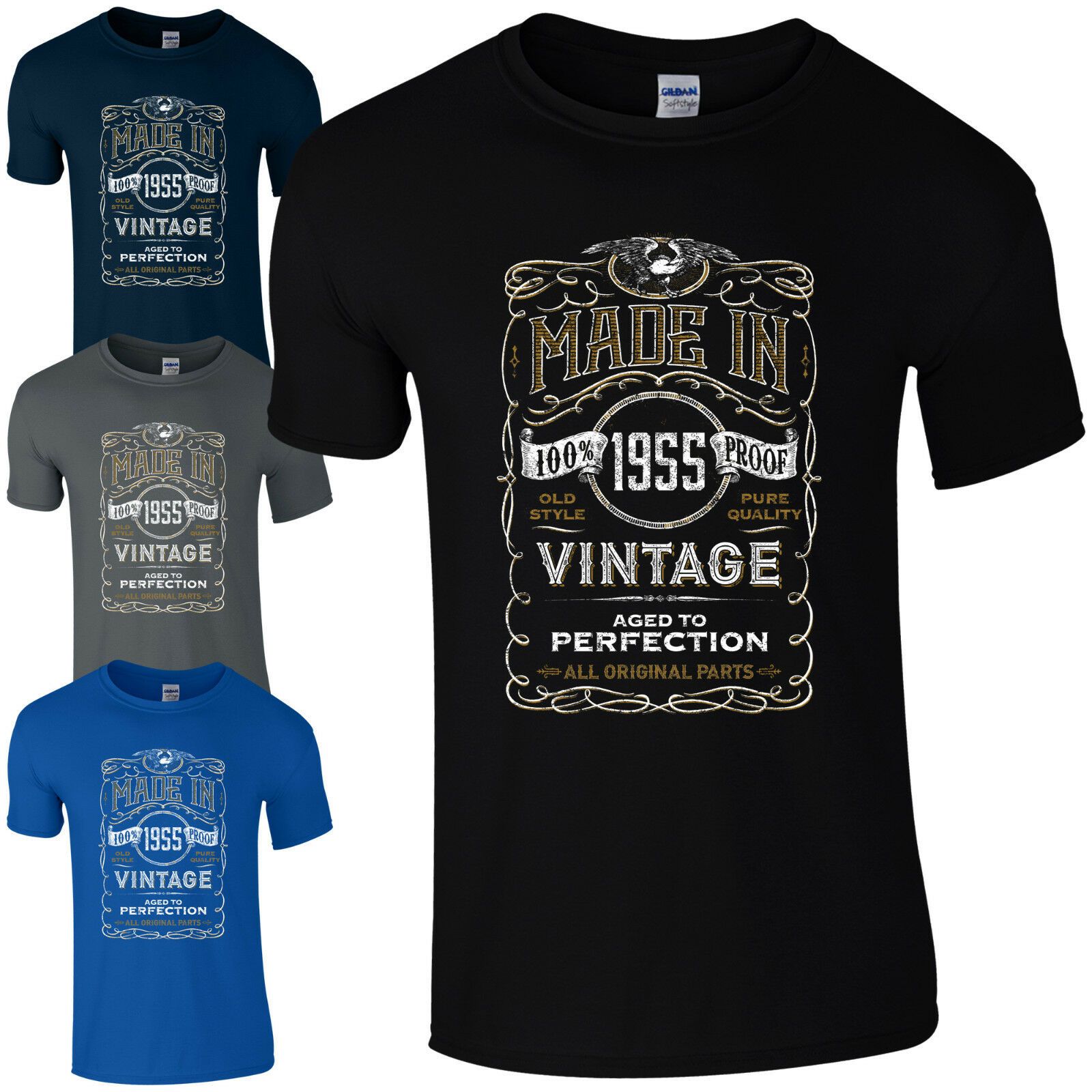 Made In 1955 All Original Parts 64Th Birthday Gift Present Mens T Shirts