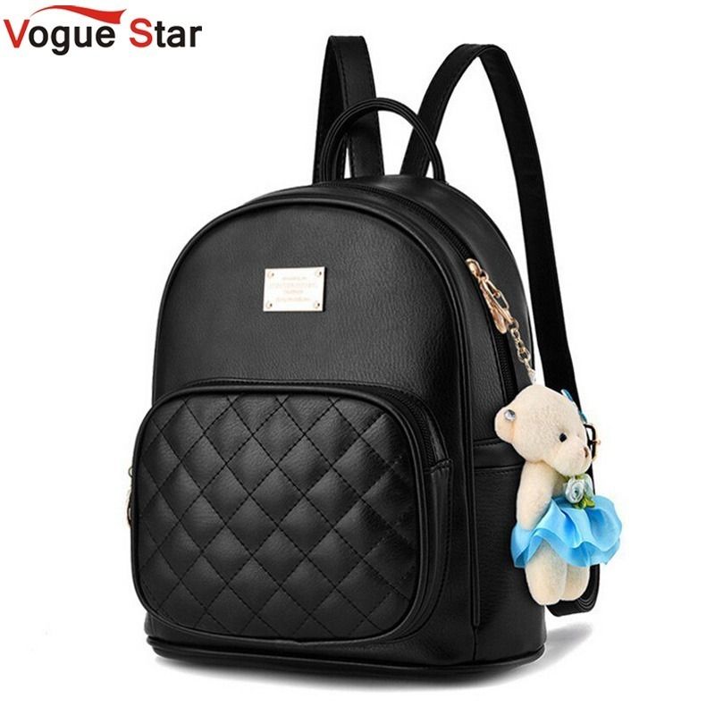 Vogue Star Moda mujer Mochilas para niñas negras Masas de moda Mujeres