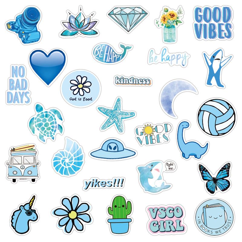 Blue Vsco Girl Sticker Packet Art Board Print | ubicaciondepersonas ...