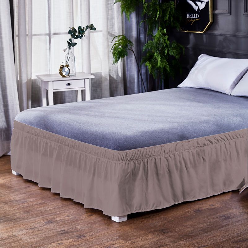 gray king bedskirt with 16 inch drop