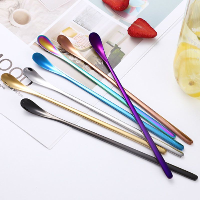 2020 Long Handle 304 Stainless Steel Serving Spoon Silver Gold Plated