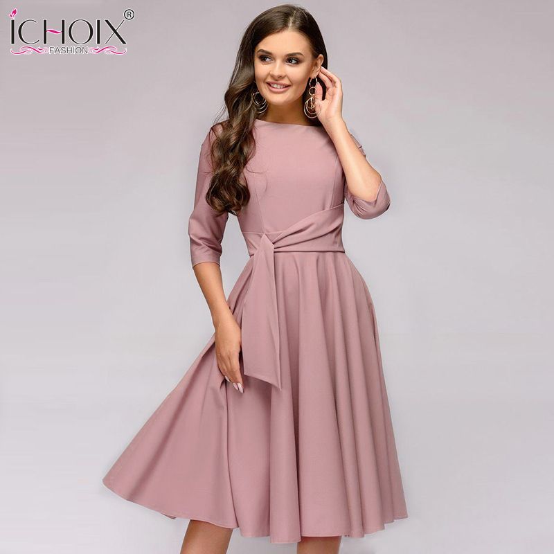 Best Quality ICHOIX 2019 Spring Summer Women Casual Dresses Best Quality ICHOIX 2019 Spring Summer Women Casual Dresses