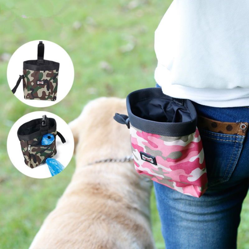 MinLia Pet Dog Pouch Dog Training Treat Bags Portable Detachable Doggie Pet Feed Pocket Pouch Puppy Snack Reward Interactive Waist Bag 