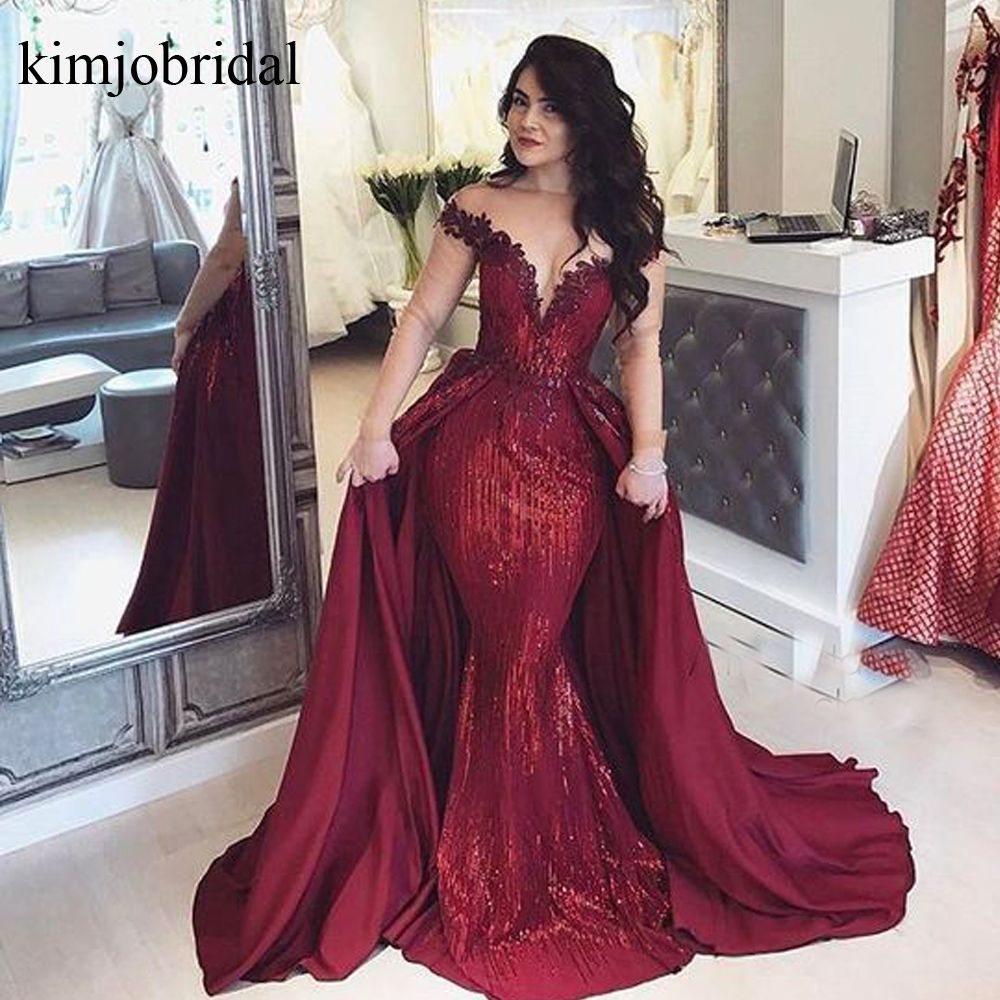 Vestidos de fiesta rojos Fuera del hombro Apliques de encaje Flores hechas a mano Rebordear Lentejuelas Vestidos de fiesta rojos Fuera del hombro Apliques de encaje Flores hechas a mano Rebordear Lentejuelas