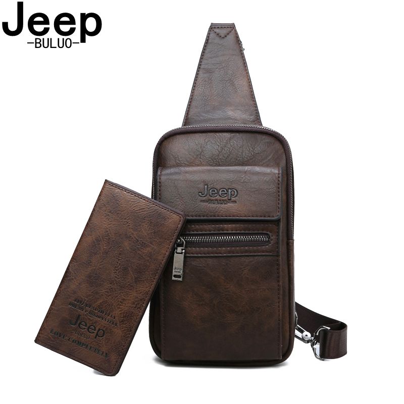 JEEP BULUO Bolso bandolera de cuero para hombre, bolsa de hombro con  compartimentos de gran tamaño, mochila grande de marca para negocios,  moderna y de alta calidad| | - AliExpress
