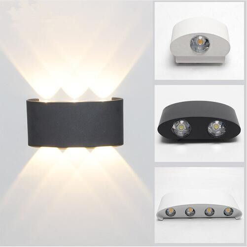 Modern LED Up Down Wall Light Sconce Outdoor Porch Home Dual Heads Lamp Fixtures 