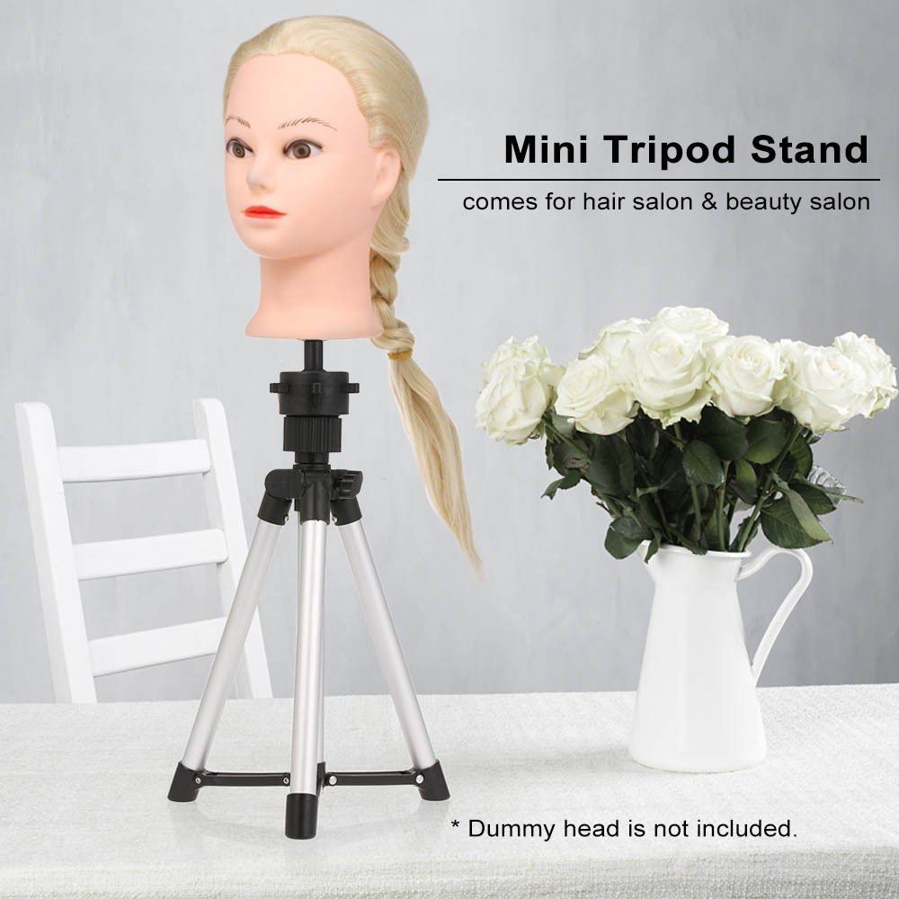 Maniquin Head Stand Adjustable Salon Wig Tripod Stand Wig Hair