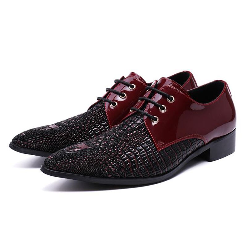 Fashion Luxury Italian Pointed Toe Derby Man Dance Footwear Genuine ...