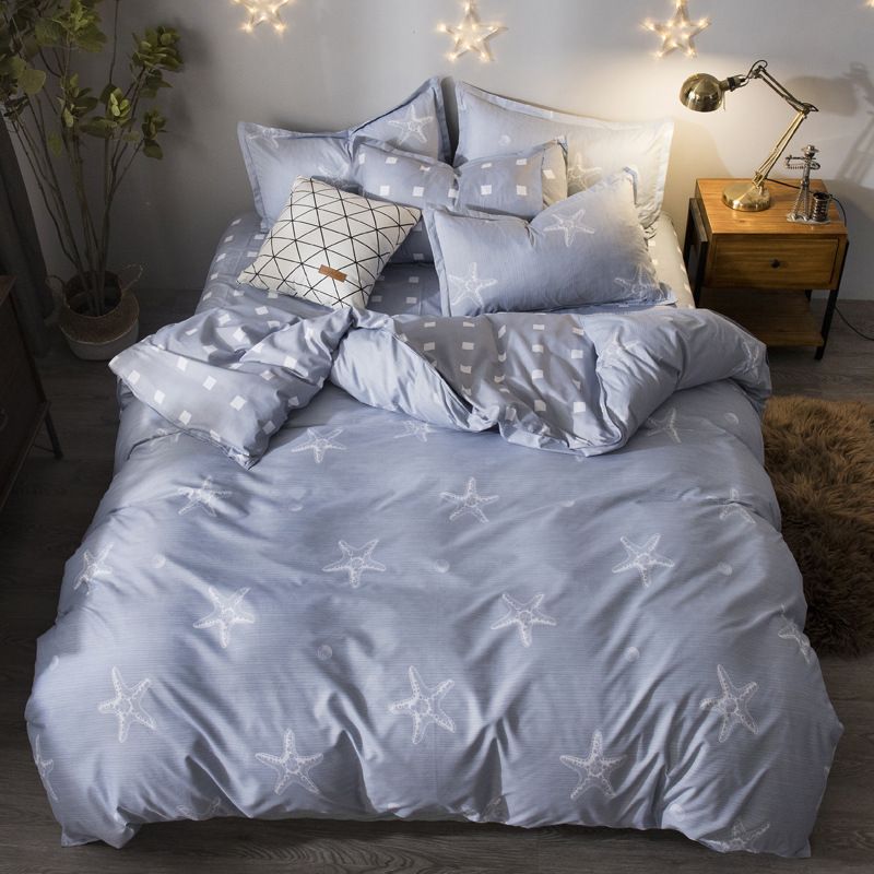 Home Textile Nordic Style Starfish Bed Linens Blue Bedding Set