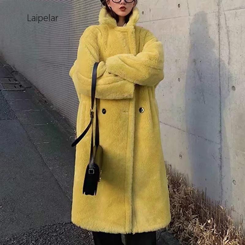 yellow teddy coat