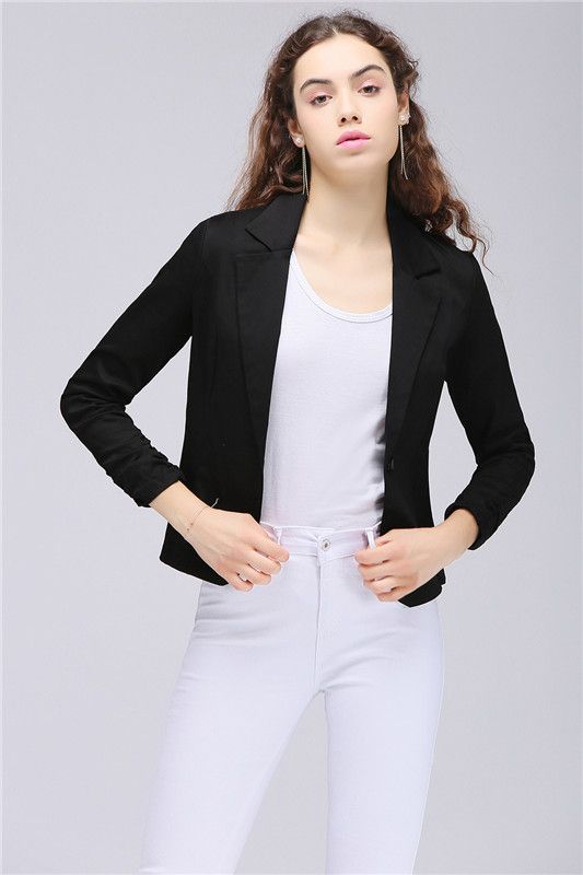 2020 Stock MisShow Women Blazers And Jackets Buttons One Piece High Low ...