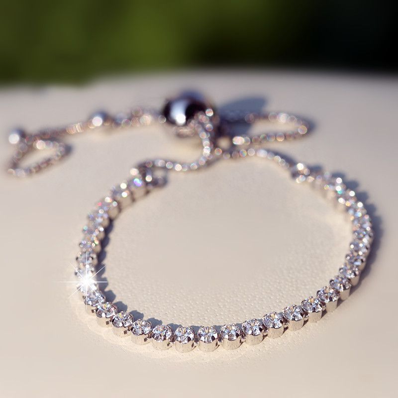 925 Sterling Silver Sparkling Slider 