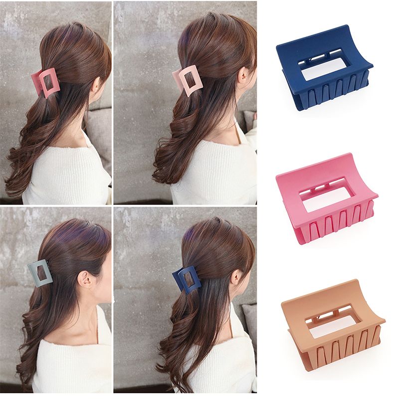 Matte Acrylic Square Hair Claw Women Clips Bath Scrub Updo Tool