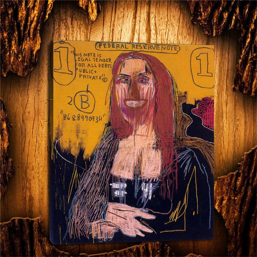 JEAN MICHAEL BASQUIAT MONA LISA Stampa su Tela Canvas 100/% QUALITà ITALIA
