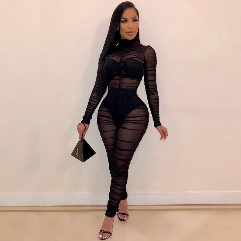 black turtleneck jumpsuit