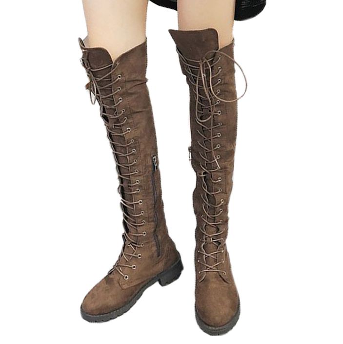 women's lace up boots no zipper
