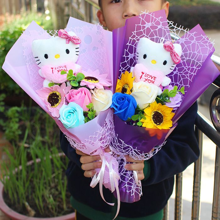 hello kitty flower plush