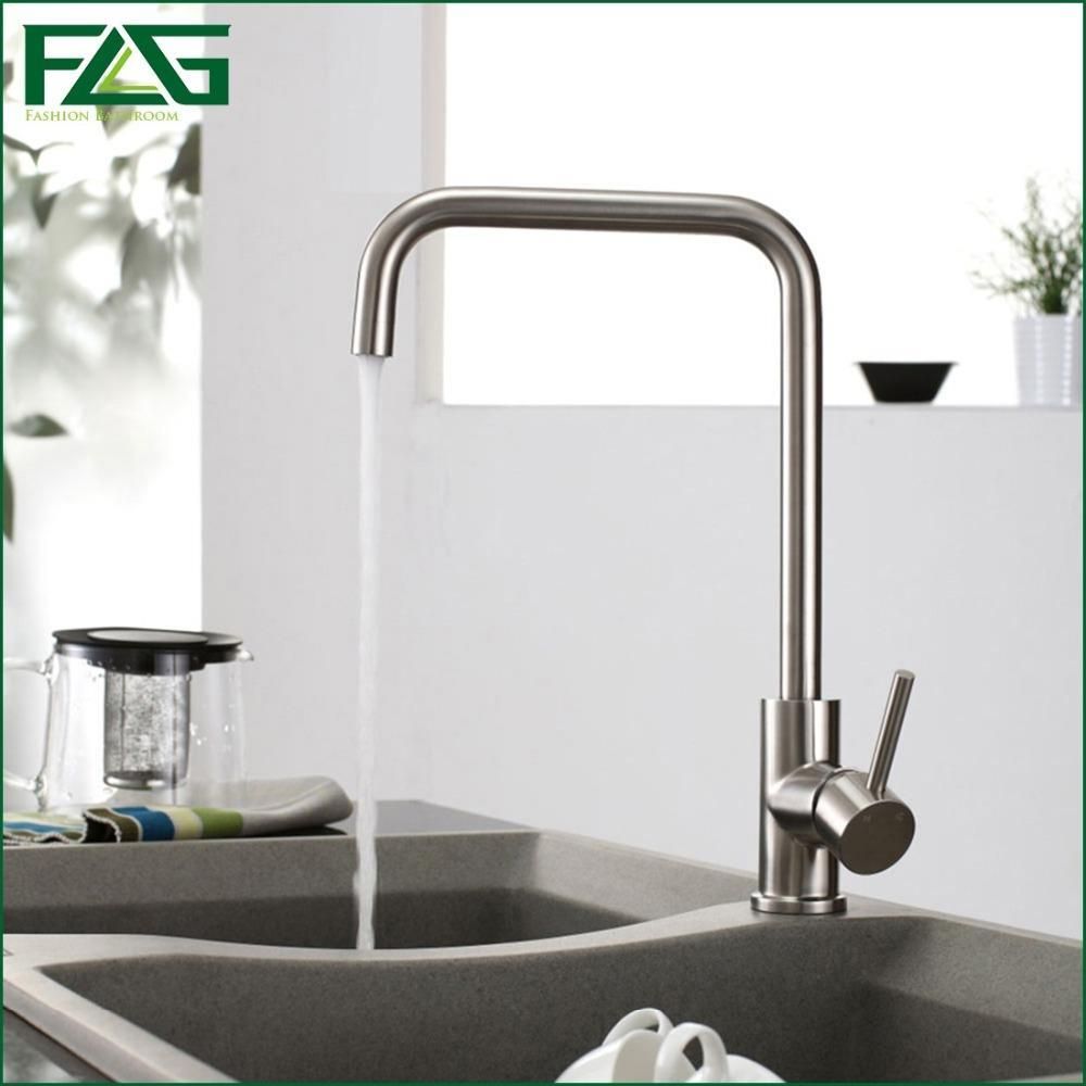 2019 Flg Factory Direct Sale Kitchen Faucet Nickel Brushed 304