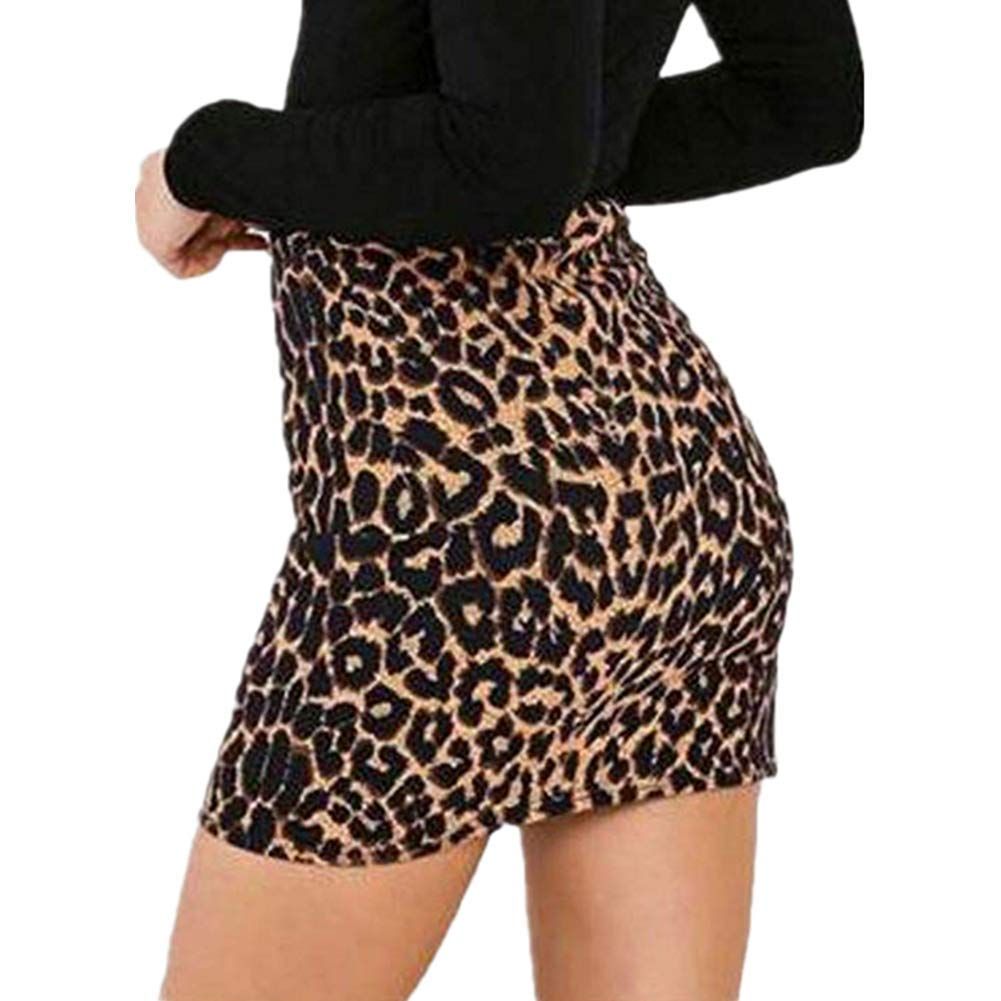 Falda Corta Con Estampado De Leopardo Mujer Lápiz De Cintura Alta Bodycon Mini Falda De 2,82 € | DHgate