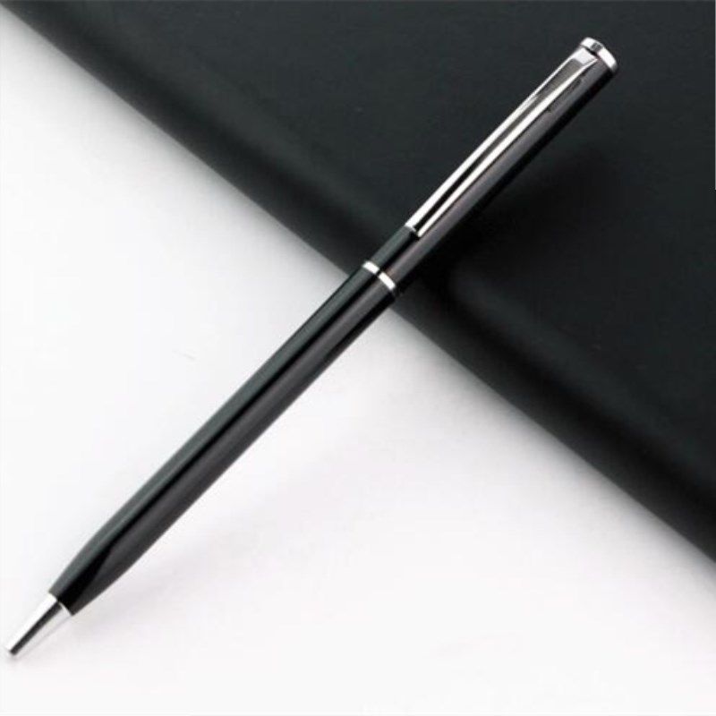 New Stainless Steel Ballpoint Pen Slim Rod Rotating Ballpen For Business Writing 