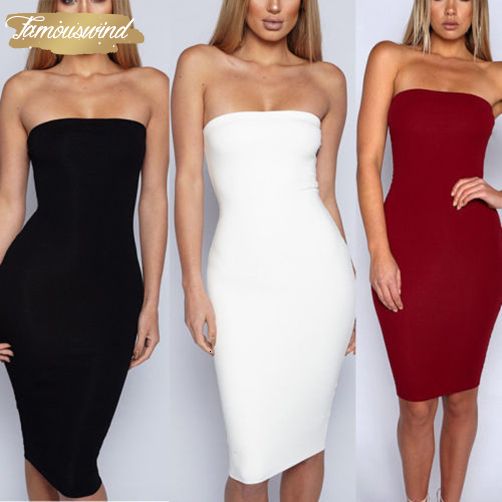 white tube top dress