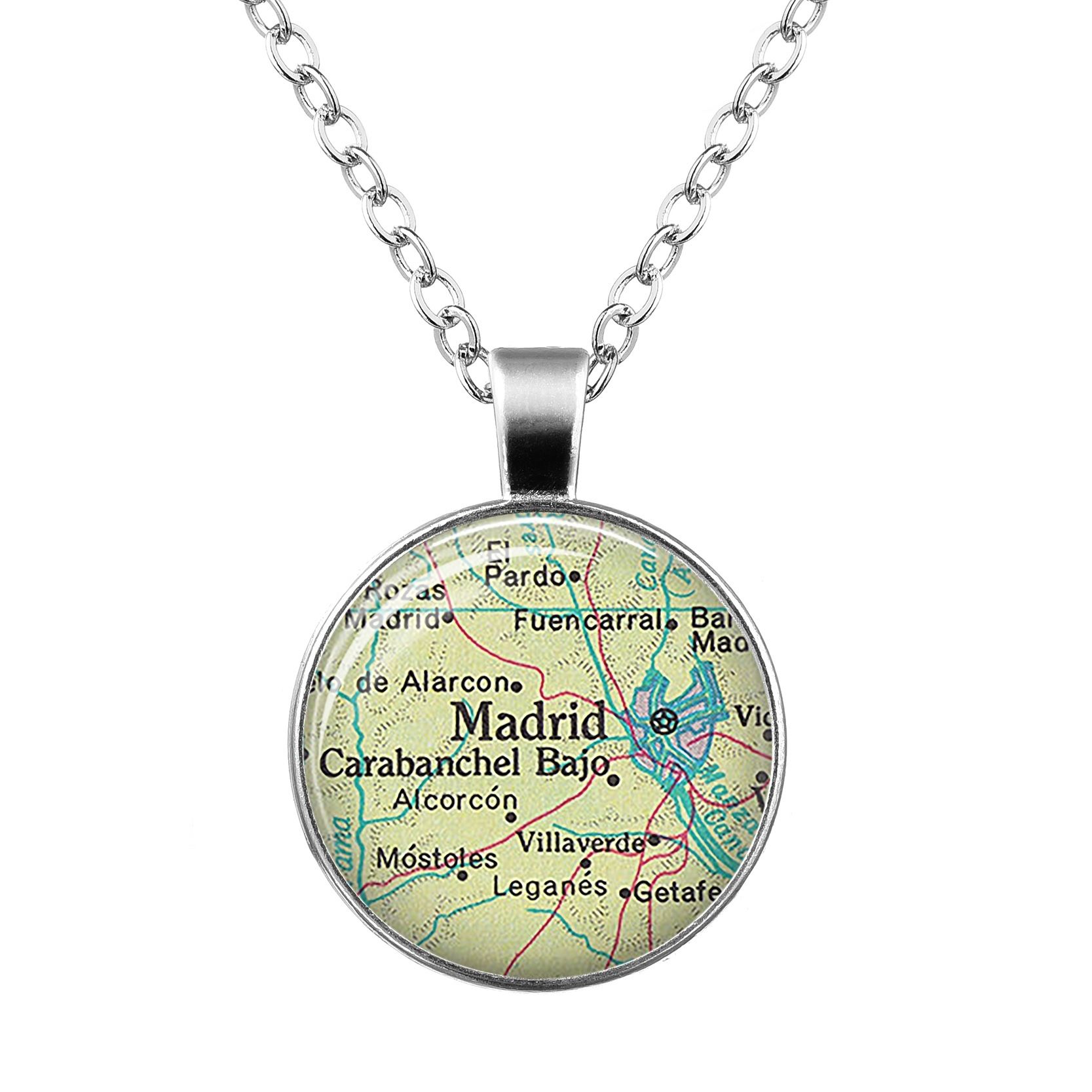 Nuevo Globo Collar Tierra Mapa Mundial Colgante Cadena de vidrio Joyería Cuba Tailandia