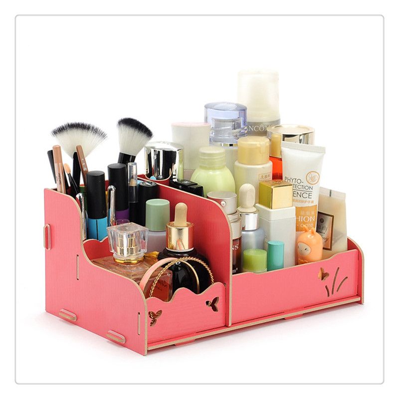 2020 Beautiful Storage Drawers Box Diy Wood Beauty Makeup Cosmetics Organizer Removable Case Cute Style Table Counter Top From Verynicestore 5 29 Dhgate Com