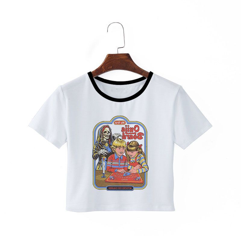 Compra Venta Al Por Mayor De Estilo De Estilo Sexy Camisa Estética Ropa  Gráfica T Shirts Camisa Blanca Recorte Top Tumblr Verano T Femme Barato |  Entrega Rápida Y Calidad | Es.Dhgate