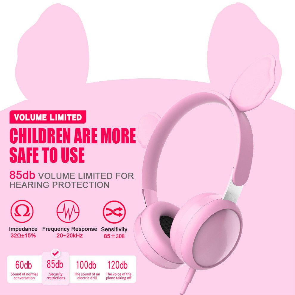 Pink Cat Ear Stereo Headphones For Student Study Music Class Cute Cartoon Hifi Wired Headbands Professional Kids Earphones Bear Dj Headphones Gaming Headphones From Arthur032 17 48 Dhgate Com