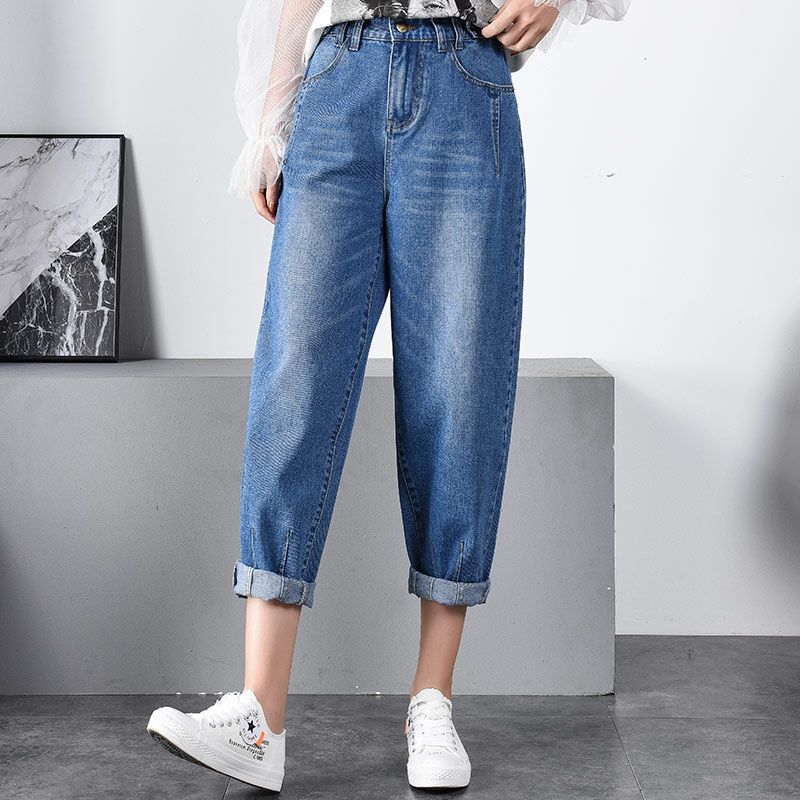 Compra Nueva Moda Denim Jeans Casual Capris Para Mujer Pantalones Harén  Mujeres Tallas Grandes Pantalones Primavera Otoño Algodón Mezcla Tyn0911  Barato | Entrega Rápida Y Calidad | Es.Dhgate
