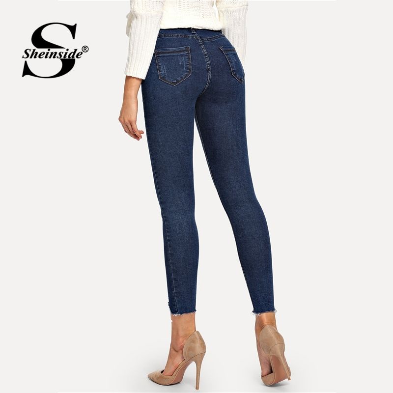 Großhandel Sheinside Navy Skinny Ankle Solide Jeans Damen Knopfleiste Mitte Taille Hosen 2019 Frühling Büro Damen Hosen Workwear Jeans # 471974 Von Großhandel Sheinside Navy Skinny Ankle Solide Jeans Damen Knopfleiste Mitte Taille Hosen 2019 Frühling Büro Damen Hosen Workwear Jeans # 471974 Von