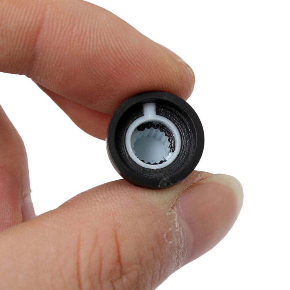 10Pcs 6mm Shaft Hole Dia Plastic Threaded Knurled Potentiometer Knobs Caps NEW