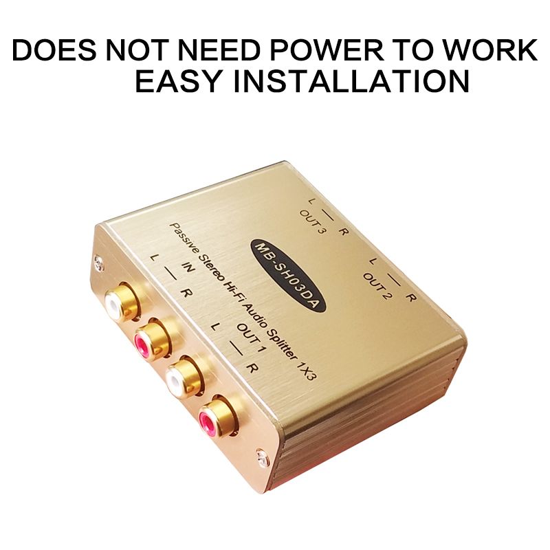 Audio Splitter 1 In 3 Out Stereo Audio 