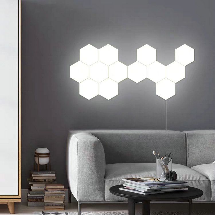 ful LED Quantum Hexagon Wall Lamp With Touch Sensitive For