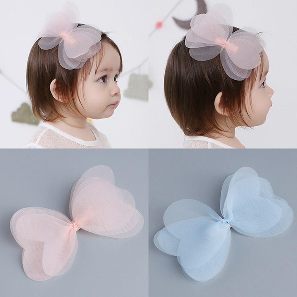 New Korean Cute Baby Girls Hairpins Cartoon Net Yarn Bowknot Clip