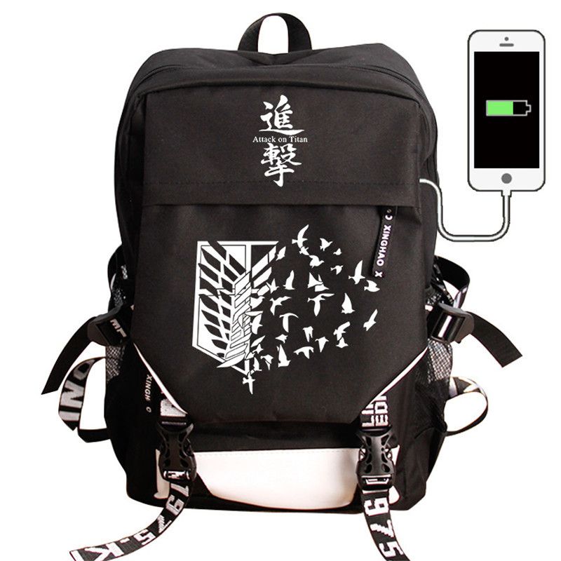 attack on titan roll top backpack